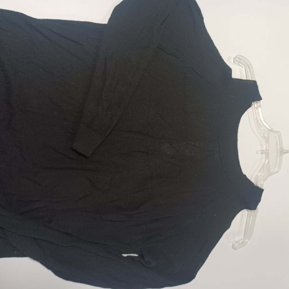 Franchesca's Black Cold Shoulder Tunic With Delicate Lace Hem - Picture 2 of 8